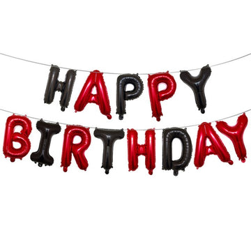 13pcs Happy Birthday Rose Gold Alphabe Foil Balloon