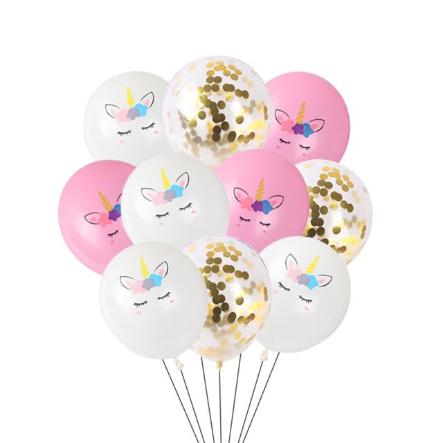 Gold Unicorn Iatex Birthday Balloons