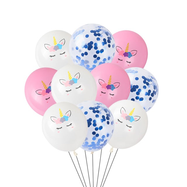 Blue Unicorn Iatex Birthday Balloons