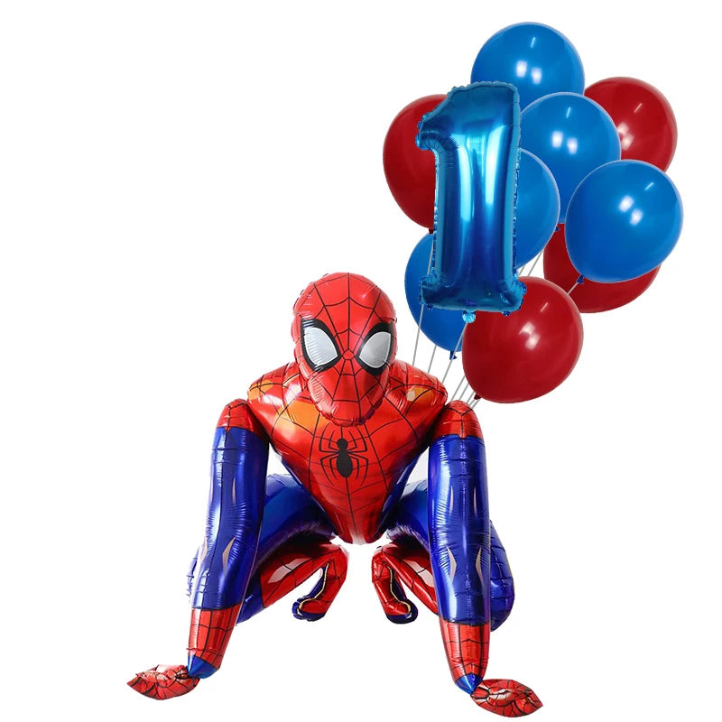 Spider-Man Inflatable with Balloons & the number of your choice.