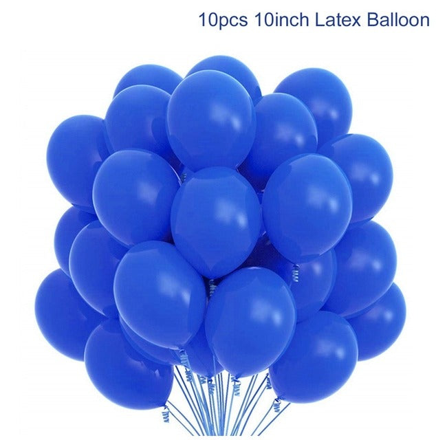 10/20pcs Birthday Party Blue Latex Balloons