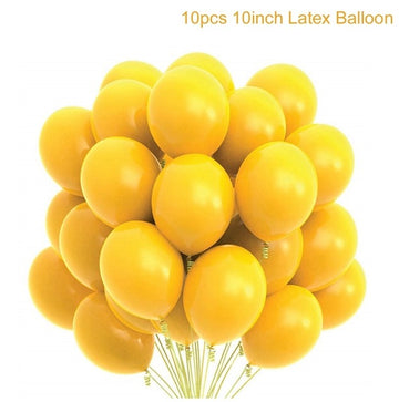 10/20pcs Birthday Party Yellow Latex Balloons