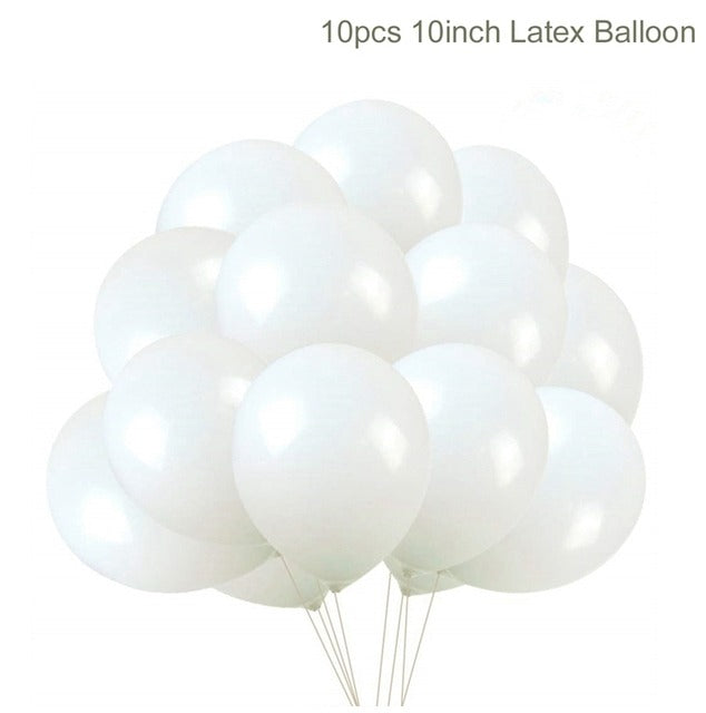 10/20pcs Birthday Party White Latex Balloons
