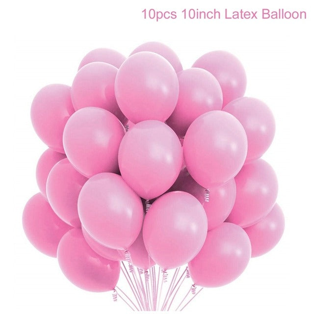 10/20pcs Birthday Party Pink Latex Balloons