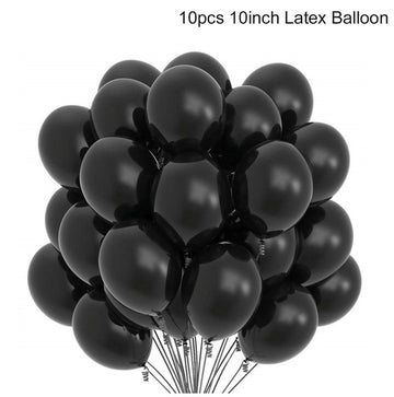 10/20pcs Birthday Party Black Latex Balloons