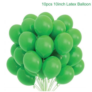 10/20pcs Birthday Party Green Latex Balloons
