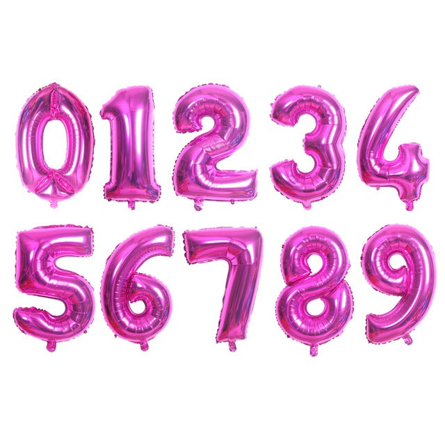 Number Theme Foil Helium Gold Balloons